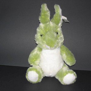 GITZY GREEN & WHITE BUNNY RABBIT PLUSH TOY